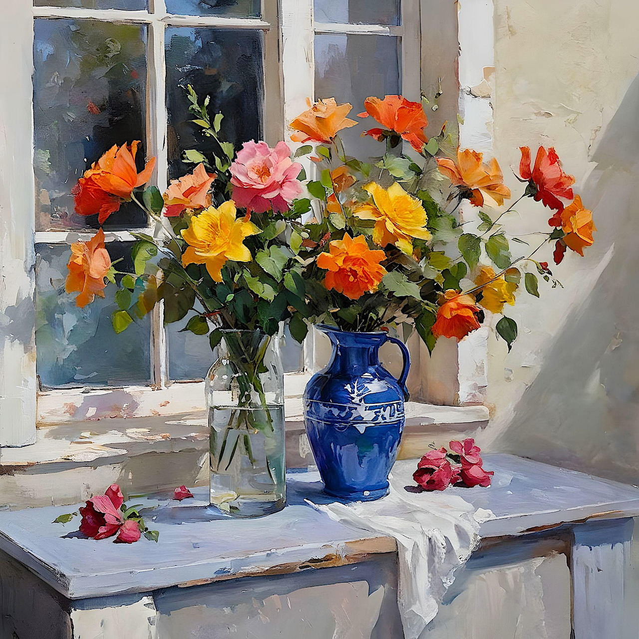Colorful Flowers Vase