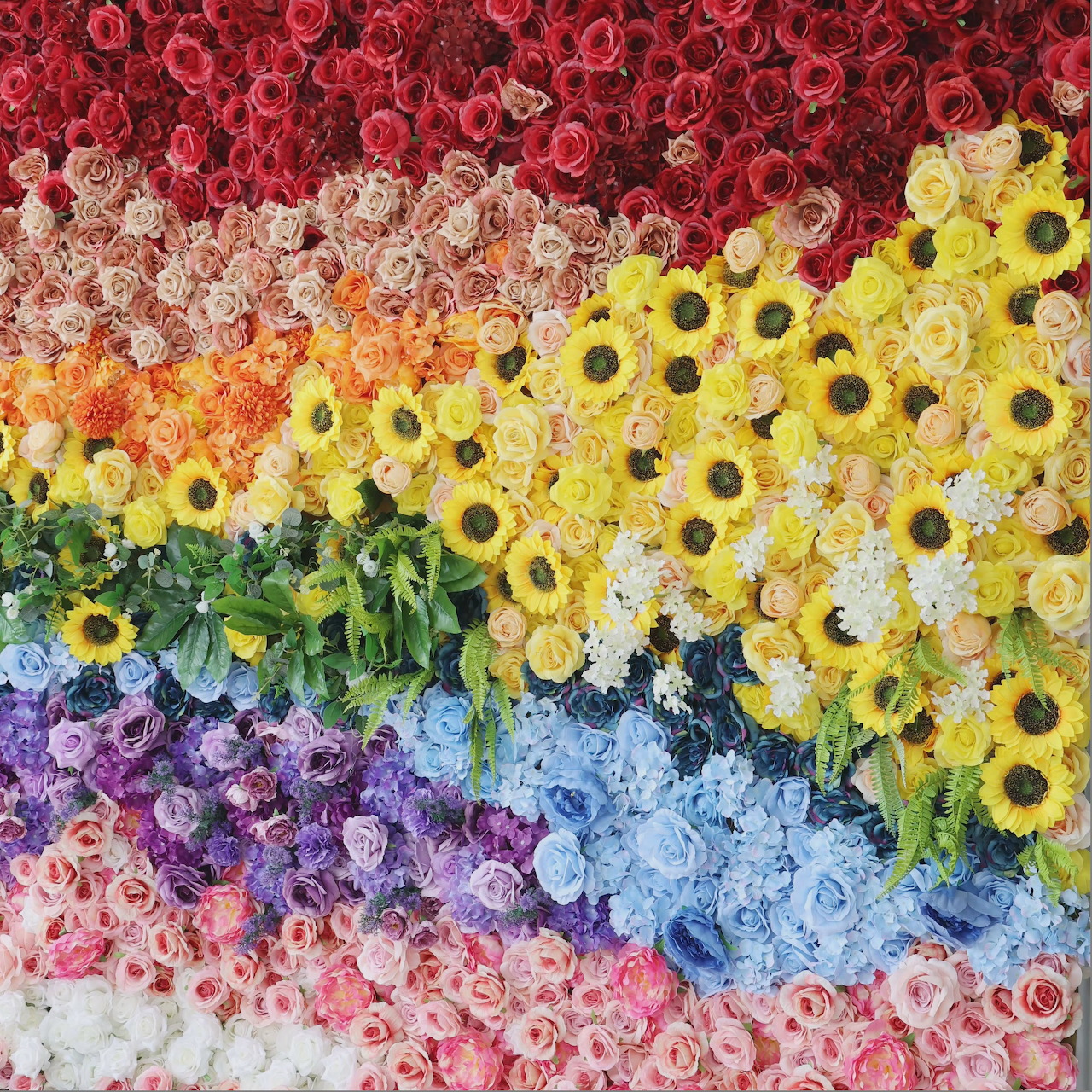 Rainbow Flower Wall Collage