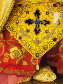 Embroidered Red Gold Fabric