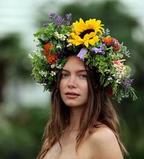 Model with Floral Crown