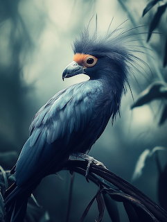 Crested Bird Orange Mask