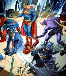 Comic Book Superheroes Gathering
