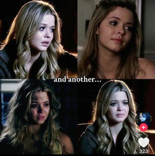 Four-panel collage showing a blonde young woman with sad and thoughtful expressions