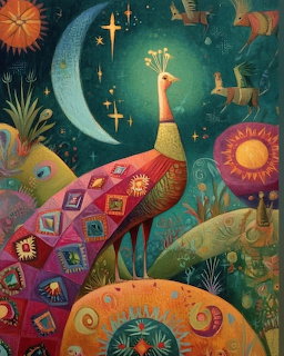 Whimsical Peacock Art