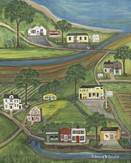 Folk Art Village Landscape
