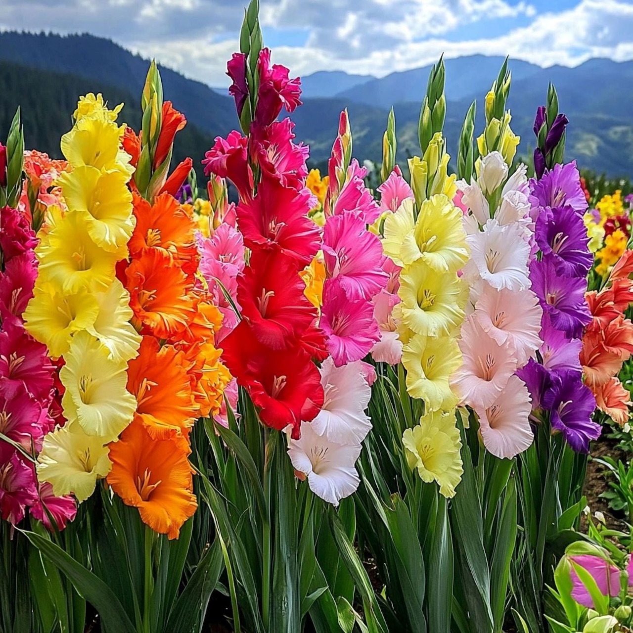 Colorful Gladiolus Flowers
