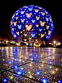 Epcot Spaceship Earth Night Lights