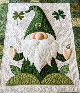 Gnome character wrapped in a cozy blanket