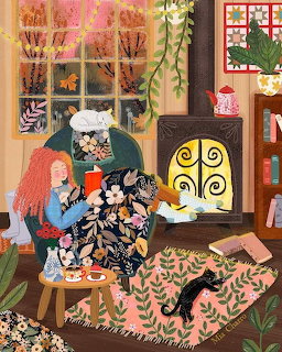 Cozy Fireplace Reading Corner
