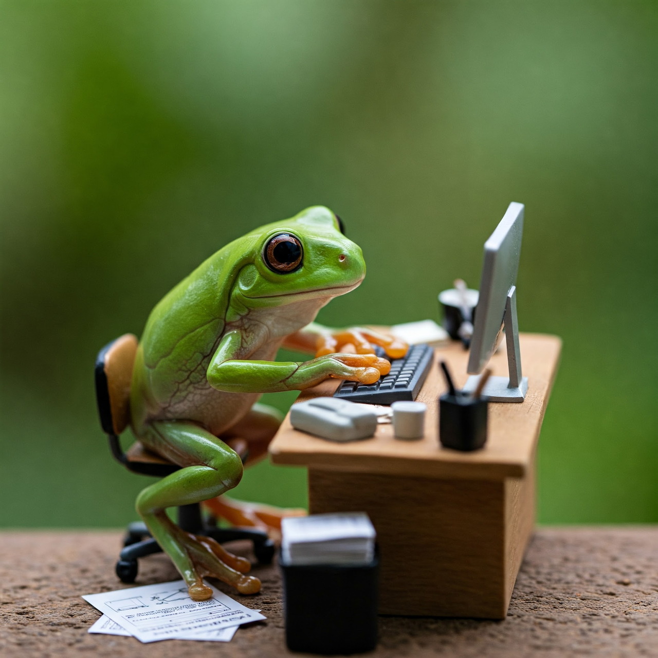 Frog at Computer