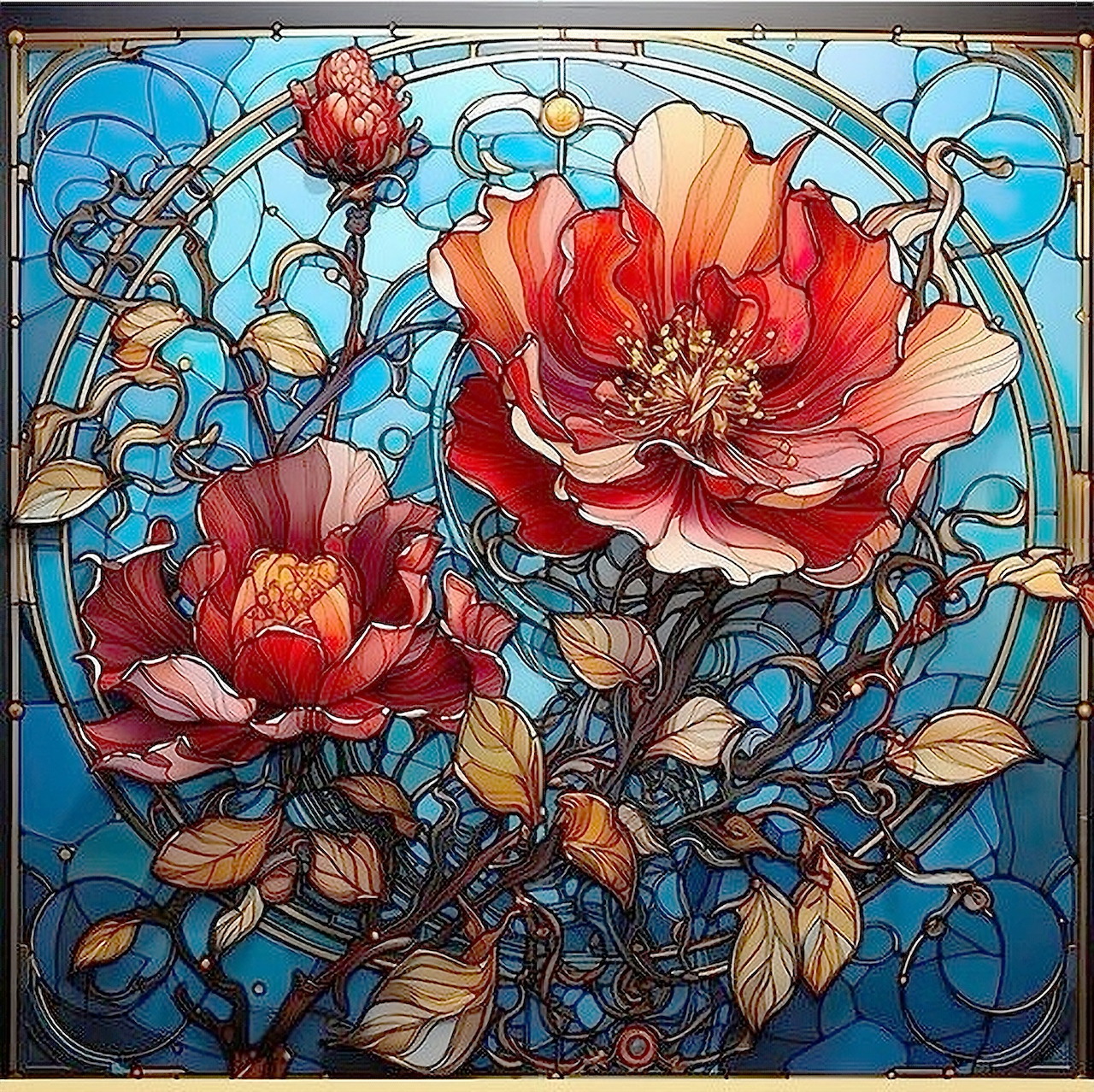Stained Glass Flower Art