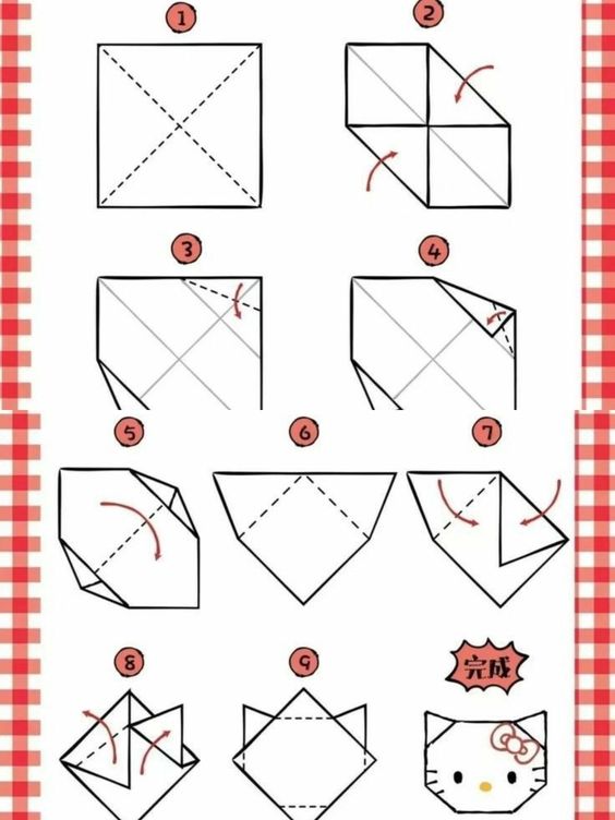 Hello Kitty Origami Instructions