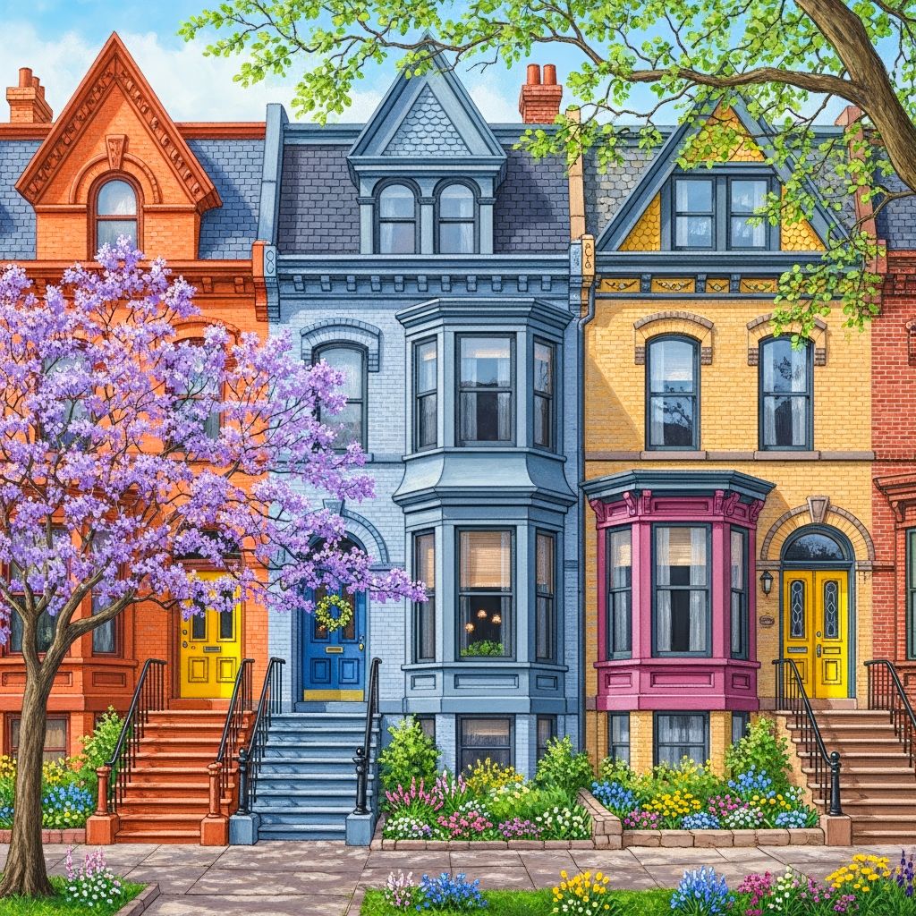 Colorful Victorian Row Houses