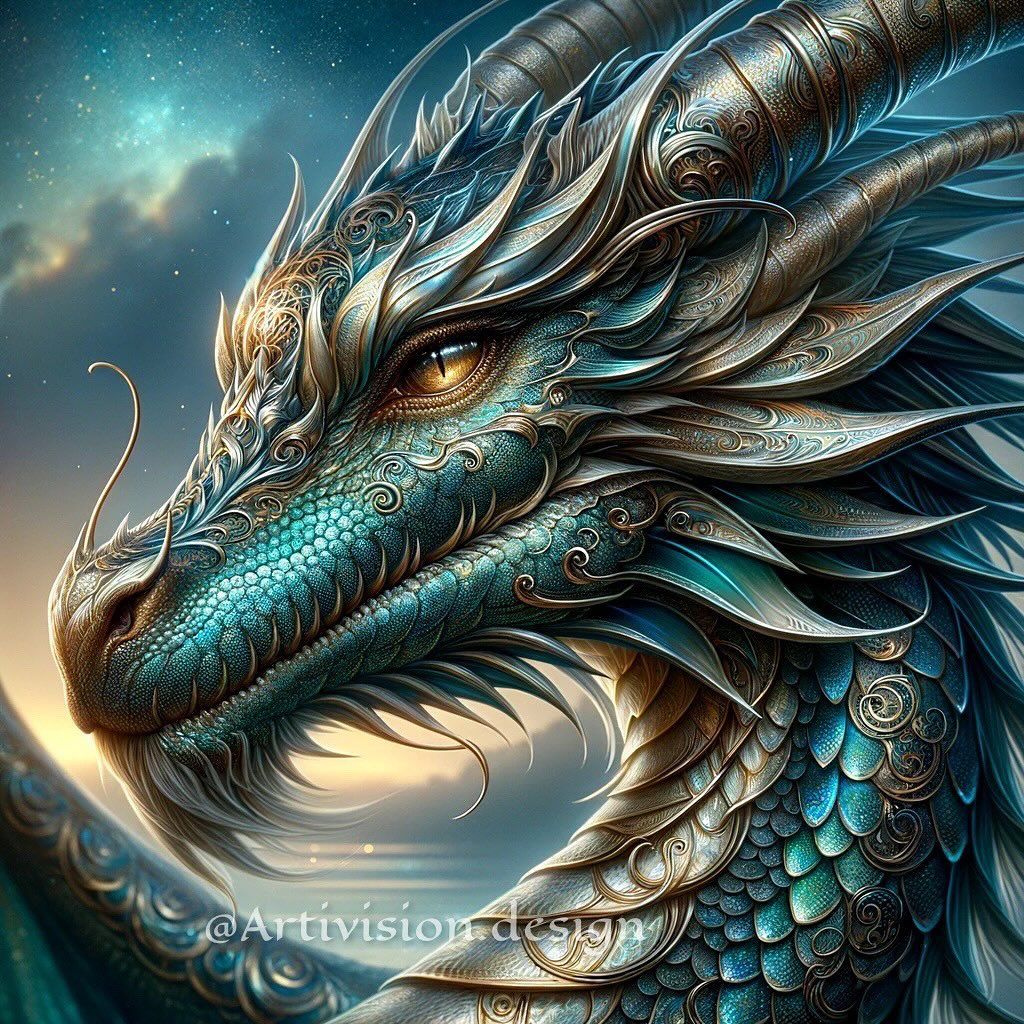 Blue Dragon Portrait