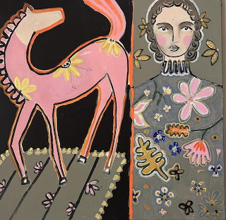 Welcome Fire Horse Folk Art