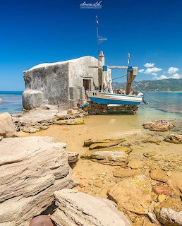 Greek Fishing Boat on Shore