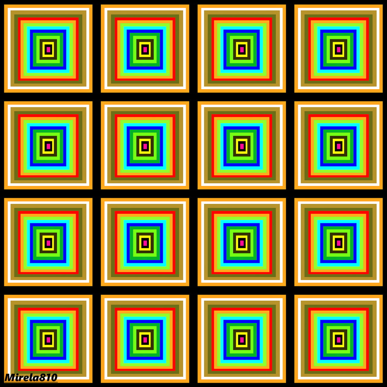 Colorful Mandala Grid