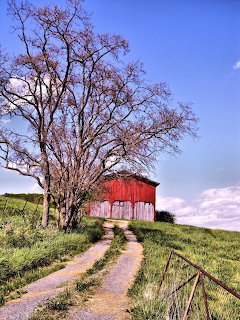 Red Barn Country Road