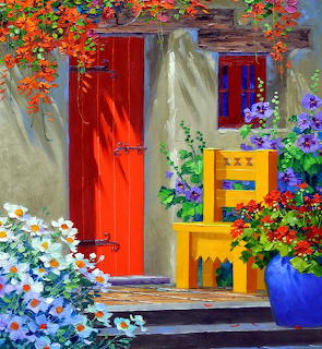Colorful Garden House Painting
