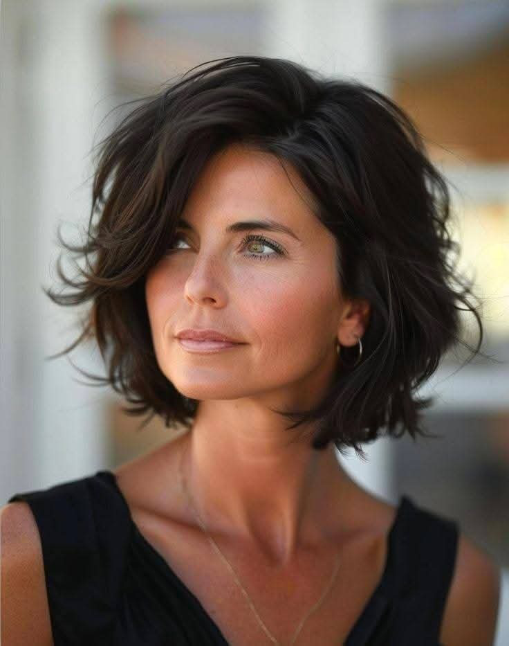 Woman Short Wavy Hair