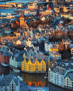 Alesund Harbor Cityscape