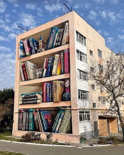 Bookshelf Building Mural