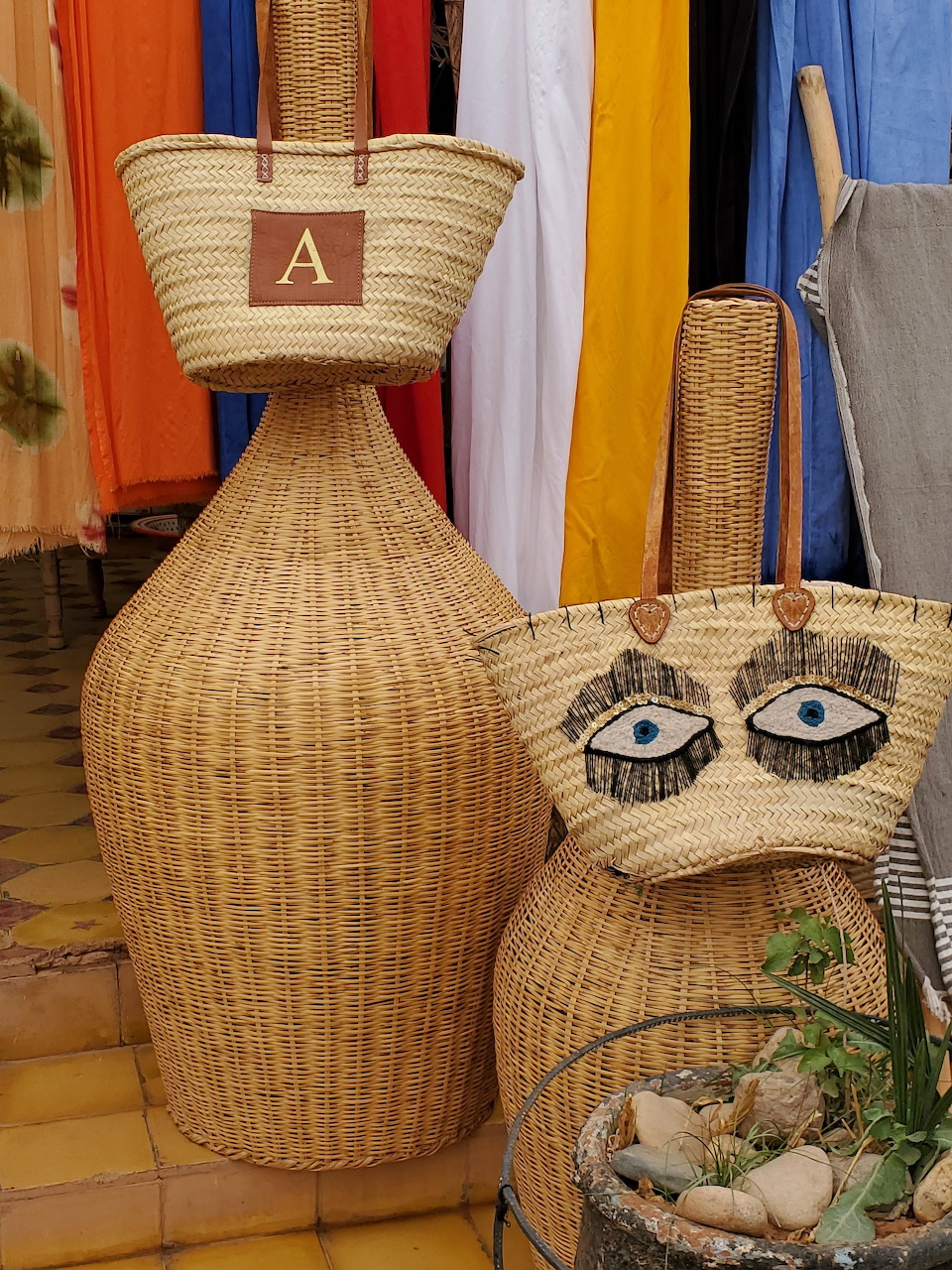 Woven Wicker Baskets Display