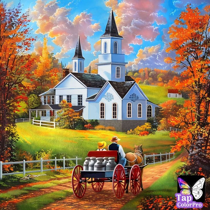 Country Church in Autumn
