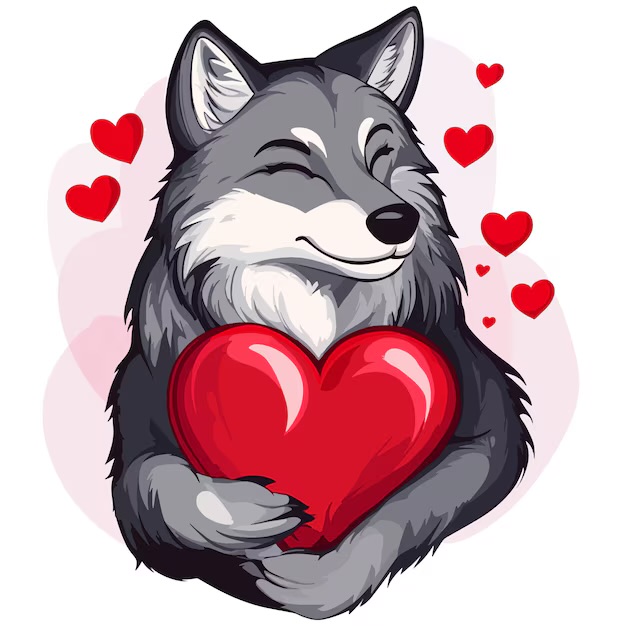 Cute Wolf Heart