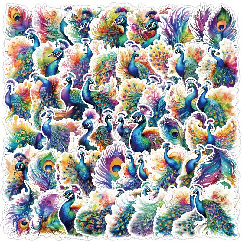 Colorful Peacock Collage