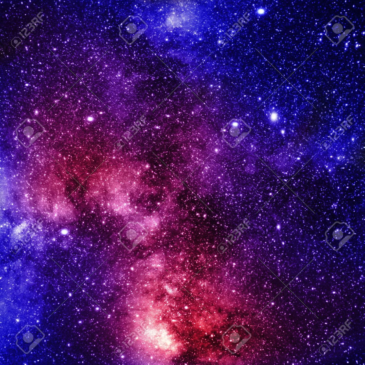 Colorful galaxy nebula with purple, blue, and pink star-filled cosmic clouds