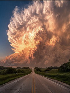 Road Under Dramatic Storm Cloud
