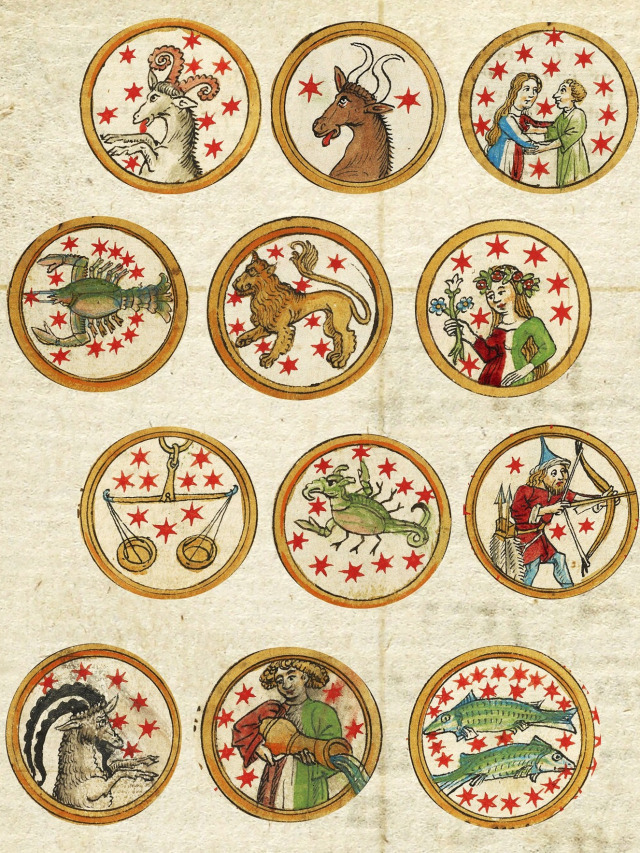 Medieval Zodiac Signs Illustration