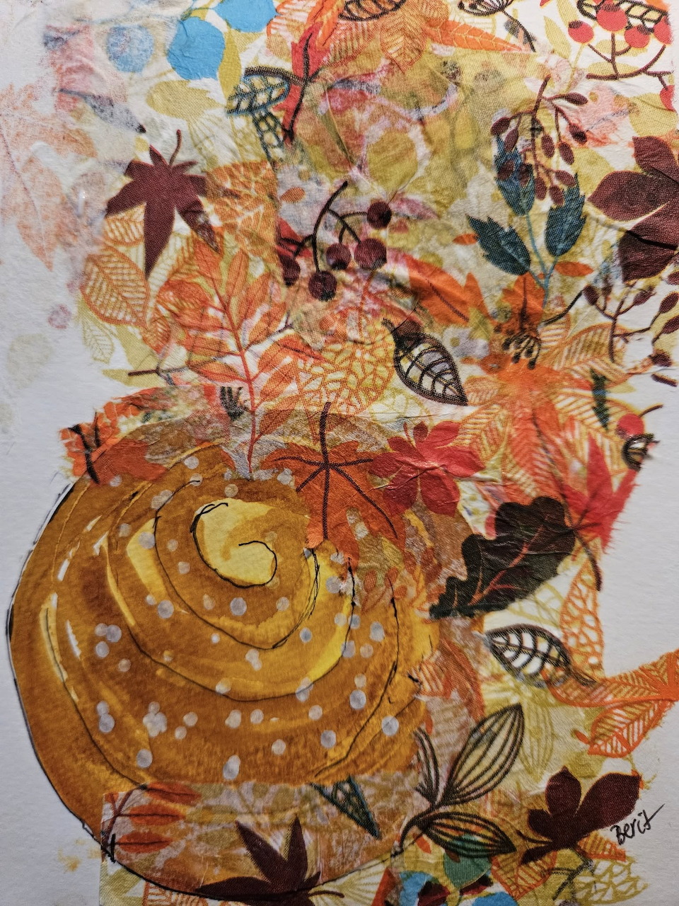 Colorful abstract art composition with mixed shapes and tones