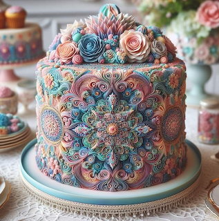 Decorated Floral Cake