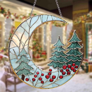 Christmas Crescent Moon Suncatcher