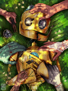Yellow Robot Character Art