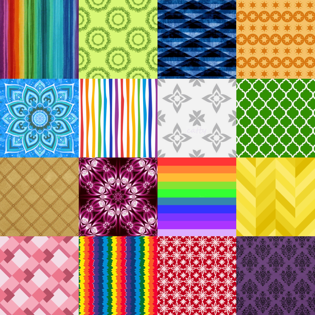 Colorful Patchwork Pattern Grid