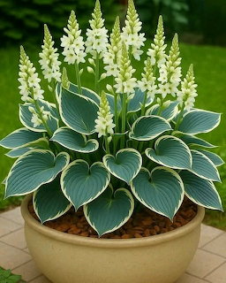 Hosta Funkia in Bloom
