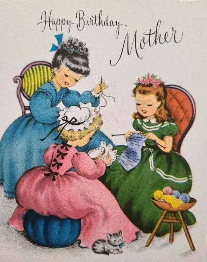 Vintage Birthday Card Mother