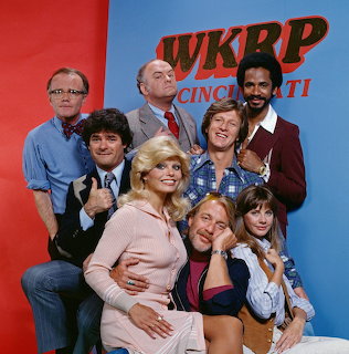 WKRP in Cincinnati TV show cast group photo with logo