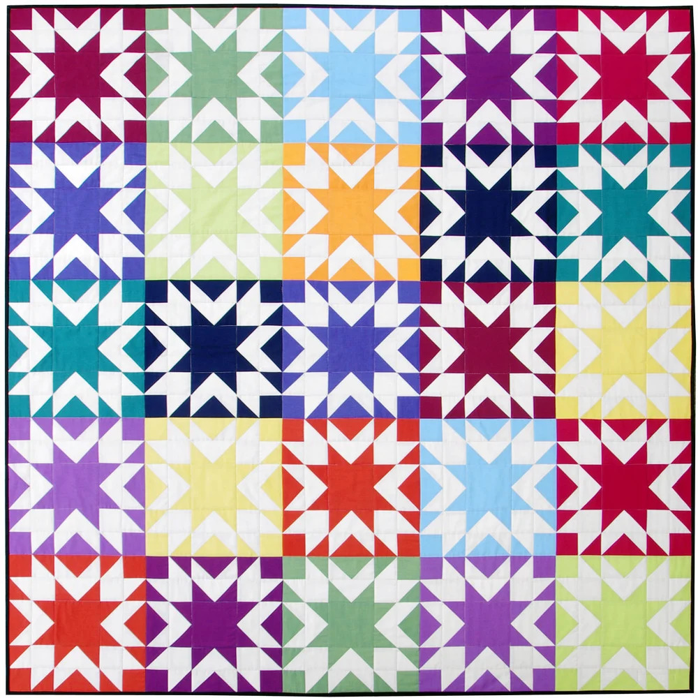 Colorful Star Quilt Pattern