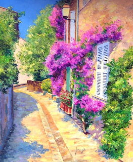 Mediterranean Village Alley Flowers