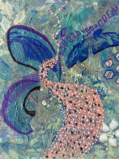 Abstract Blue Pink Painting