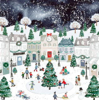 Winter Village Christmas Scene