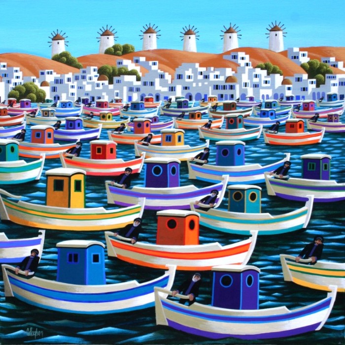 Colorful Greek Fishing Boats