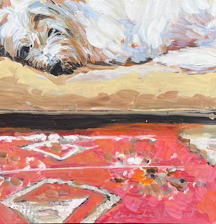 Dog on Oriental Rug