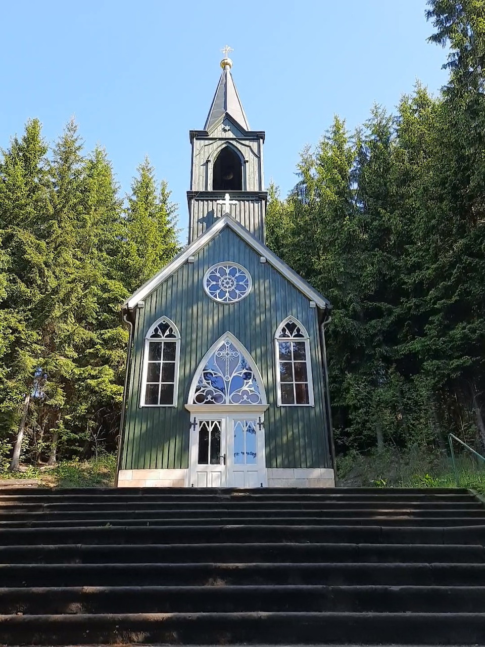 Green Wooden Church Forest