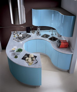Futuristic Blue Kitchen