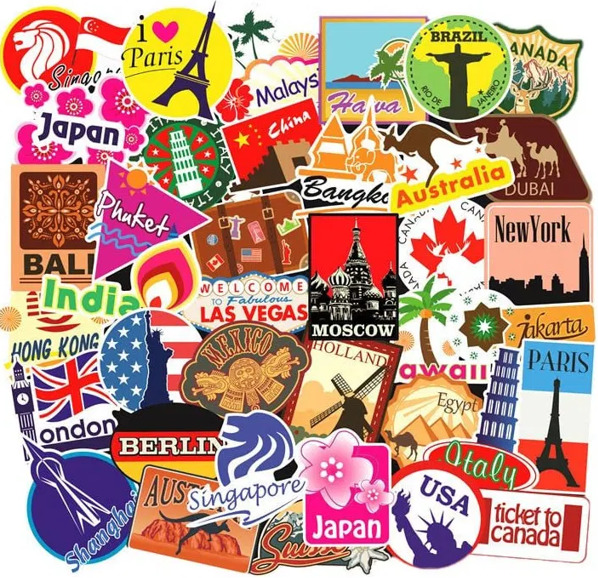 World Travel Stickers